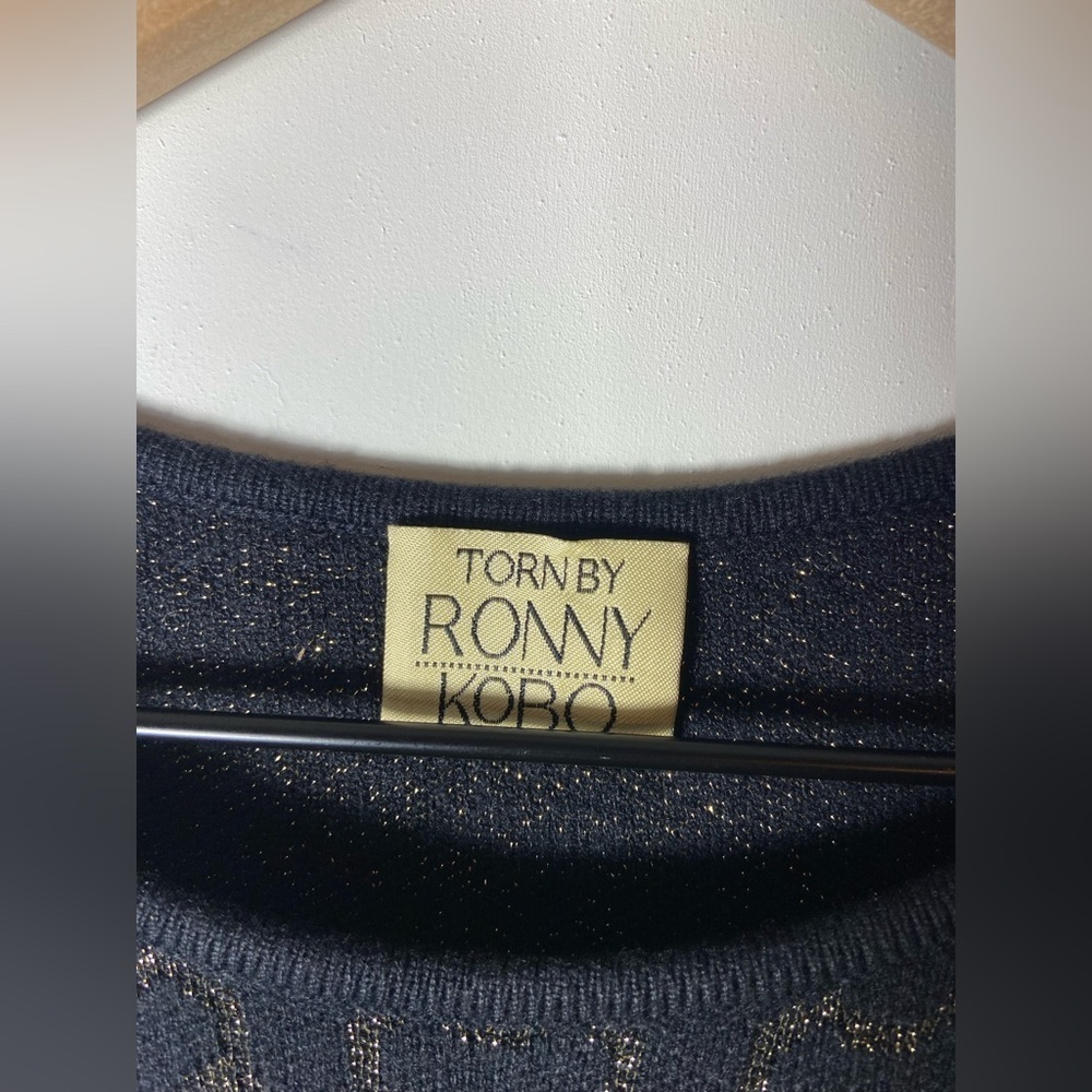 TORN BY RONNY KOBO MALU Mini DRESS Black/gold, Size S MSRP $298 - Picture 11 of 12
